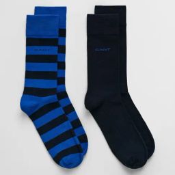 GANT Women Pack of 2 Blue Striped Calf-Length Socks-2