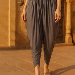 Miaz Lifestyle Women Loose Fit Mid-Rise Dhoti Salwar Pants with Elastic Waist-image-34