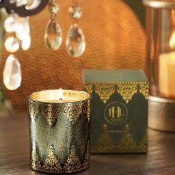 Pure Home and Living Green Glass Jasmine Garland Printed Jar Candle (150ml)-picture-0