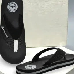 Woodland Men's Black Flip Flops-image-25