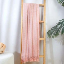 Mason Home Pink Knitted Cable Throw-image-34
