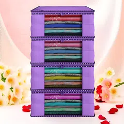 Aura Purple Set of 4 Regular Multi-Utility Organisers-50