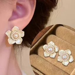 AKISON JEWELS Floral Studs alloy Earrings-57