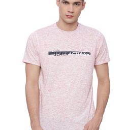 Basics Men Red & Off White Printed Round Neck T-shirt-picture-7