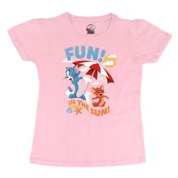 Tom & Jerry Girls Pink Tom & Jerry Regular Top-image-26