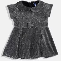 YK Girls Embellished Peter Pan Collar A-Line Dress-21
