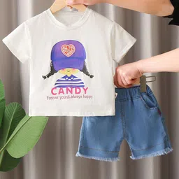 StyleCast x Revolte Girls Typography Printed Round Neck T-shirt With Shorts-image-66