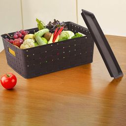 Kuber Industries Brown Self Design Multi-Purpose Basket For Storage-49