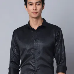Majestic Man Men Modern Spread Collar Solid Slim Fit Semiformal Shirt-image-78