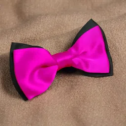 Tossido Men Pink & Black Bow Tie & Pocket Square-image-72