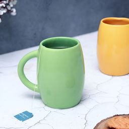 Unravel India Yellow & Green 2 Pieces Ceramic Matte Mugs 180 ml Each-53