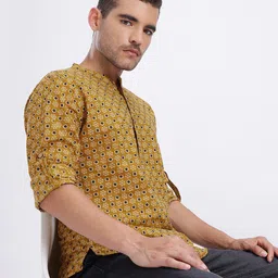 Anouk Rustic Floral Print Pure Cotton Band Collar Roll-Up Sleeves Straight Kurta-picture-25