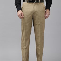 Park Avenue Men Checked Formal Trousers-image-43