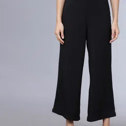 Tokyo Talkies Women Black Parallel Trousers-image-40