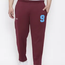 bigbanana Plus Size Men Maroon Solid Straight-Fit Track Pants-picture-15
