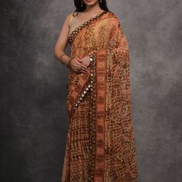 KALINI Mirror Work Embroidered Saree-image-10