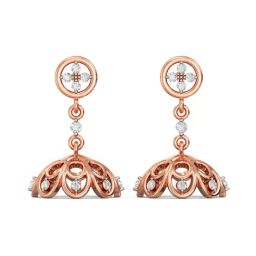 Joyalukkas 18 kt Gold & Diamond Jhumki Earrings-image-5
