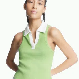 H&M Collared Sleeveless Tank Tops-image-11