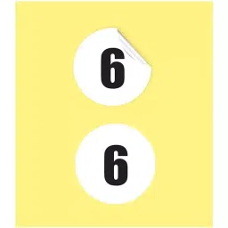 Sticker Bazaar M3 Number 6 Printed Labels 12 mm Dia 5100 Labels (Pack of 5)-17