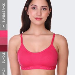 POOJA RAGENEE Pack Of 3 Seamless Full Coverage All Day Comfort Non-Padded Sports Bra-25