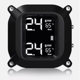 Skyshop® C400 Motorcycle/Bike TPMS Tire Pressure Monitoring System, Wireless with 2 External Sensors, 7Alarm Modes, Water Resistant, Real-Time Monitoring Tires' Pressure & Temperature Bar/PSI image 5