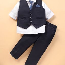 Robo Fry Full Sleeves Solid Color Party Suit - Blue-image-70