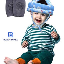 BOXOT IMPEX Baby Safety Helmet & Kneepads-Blue (Color And Print May Vary)-13