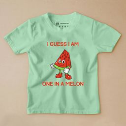 Be Awara Half Sleeves One In A Melon Printed Tee - Mint Green-image-4