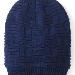 Pine Kids  Woollen Cap Solid Colour Checked Design Navy Blue - Diameter 18.5 cm-image-69