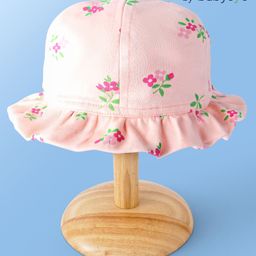 Babyoye Eco Conscious Cotton  Cap Floral Print - Pink-28