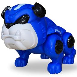 Planet of Toys Bully Pitbull - Large Interactive Toy with Crawling, Head-Shaking Action, Light-Up Eyes, and Sound Effects | High-Quality Material | Engaging Playtime Experience - Blue-56
