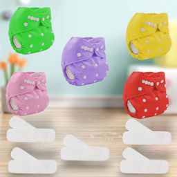 Sparkle Joy Washable & Reusable Cloth Diapers Combo Pack of 5 Freesize With 5 organic cotton White inserts (Multicolour)-12