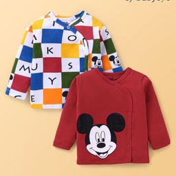 Babyoye Disney Interlock Knit Full Sleeves Jhablas with Mickey Mouse  Graphics Pack of 2 - Red & White-image-94