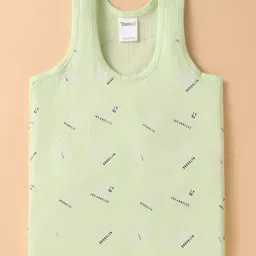 Taeko Single Jersey Knit Sleeveless Vest With Text Print - Light Green-picture-19