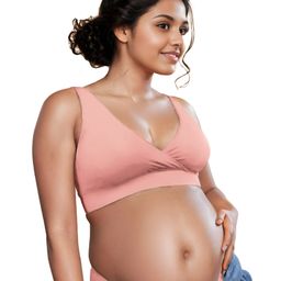 &Circus Sleeveless Solid Padded Maternity Nursing Bra - Peach-image-74