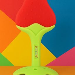 AEREX Strawberry Fruit Teether Teething for Newborn Babies, Infant & Toddlers BPA Free Natural Teething Freezer Safe Baby Teethers 0 to 6 Months (Pack of 1)-36