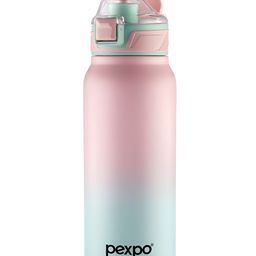 Pexpo Pink & Green Colourblocked Stainless Steel Double Wall Vacuum Water Bottle-740 ml-29
