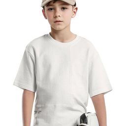 RARE ONES Boys Solid Round Neck Cotton Relaxed Fit T-shirt-image-21