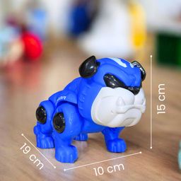 Planet of Toys Bully Pitbull - Large Interactive Toy with Crawling, Head-Shaking Action, Light-Up Eyes, and Sound Effects | High-Quality Material | Engaging Playtime Experience - Blue image 4