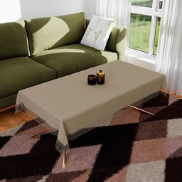 Kuber Industries Gold-Toned Waterproof Plastic 4-Seater Table Cover-57