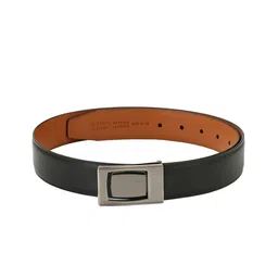 Pacific Gold Men Black & Tan Solid Reversible Belt-image-55