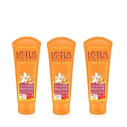 Lotus Herbals Set of 3 Safe Sun UV Screen Matte Gel SPF 50 PA+++ Sunscreen - 50g Each-20