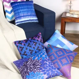Romee Blue Velvet Cushion Covers (40 x 40 cm) - Set of 6-image-2