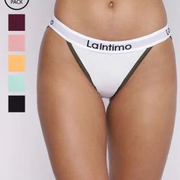La Intimo Multicolored Comfort Fit Panties - Pack Of 6-image-50