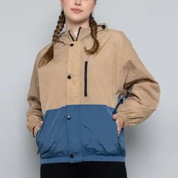 Chkokko Beige & Blue Color-Block Jacket-picture-12