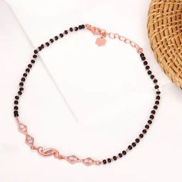 GIVA 925 Sterling Silver Rose Gold Love Forever Beaded Anklets For Women-image-76