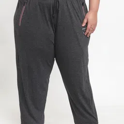 plusS Women Grey Solid Straight-Fit Track Pants-image-43