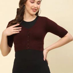Monte Carlo Maroon Wool Crop Cardigan-picture-14