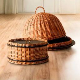 Peepul Tree Serving Platter With Lid & Storage Box Combo | Wicker & Wood | Handcrafted in Kashmir-6