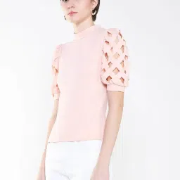 showoffff SHOWOFF Peach Regular Fit Top image 3